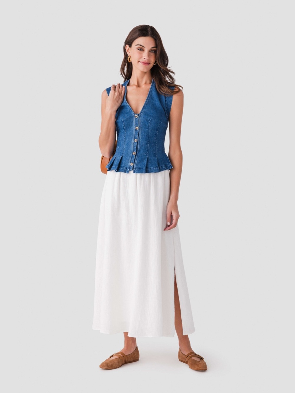Free People Dylan Denim Vest - Picture 2 of 8